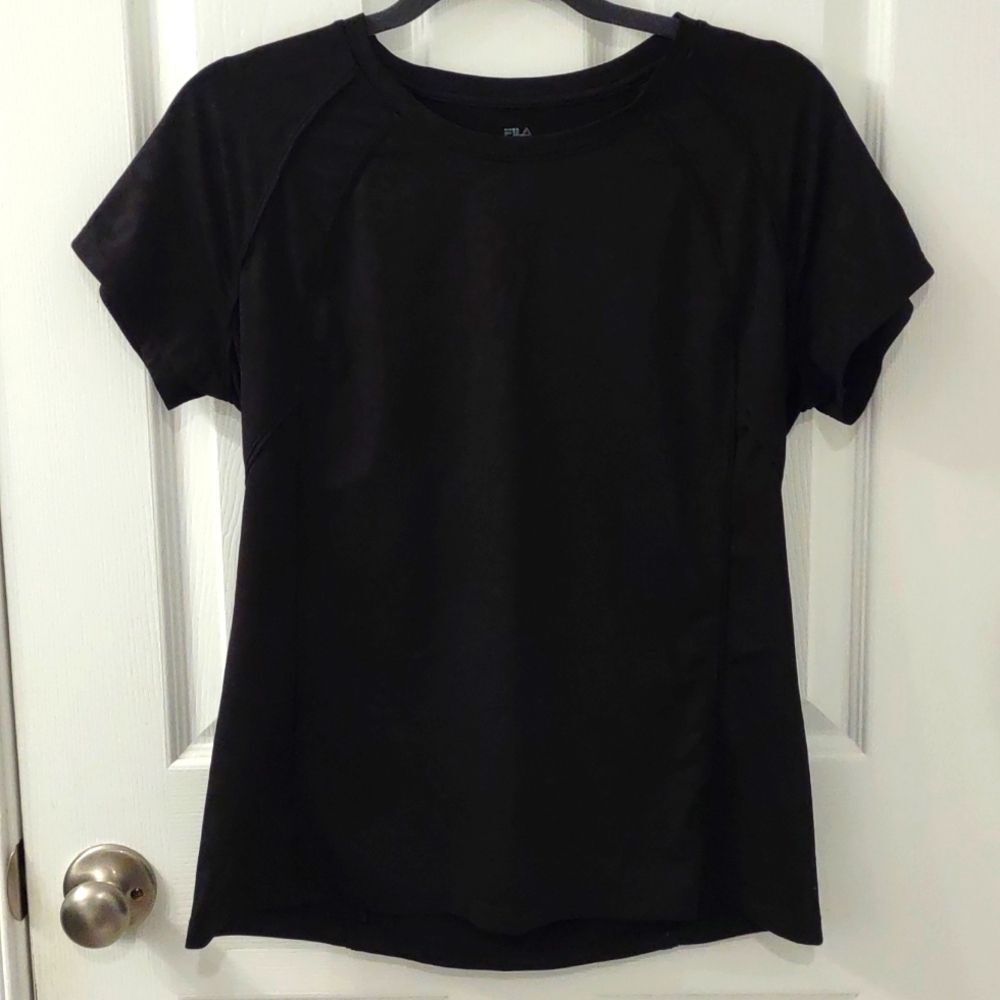 Fila Sport Spandex Athleisure Top in Muted Cheetah Black Size M